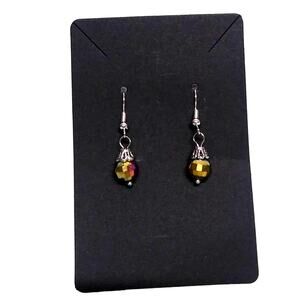 NWT Handmade Disco Ball Beaded Dangle Earrings Multicolor (159)